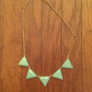Teal geometric necklace